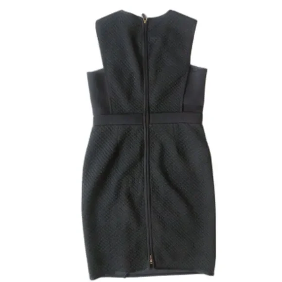 M MISSONI MADE IN ITALY TEXTURED SLEEVELESS DRESS GREEN BLACK MODEST LARGE - Picture 2 of 9